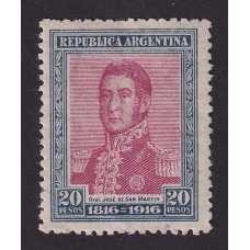 ARGENTINA 1916 GJ 422 ESTAMPILLA NUEVA CON GOMA U$ 125